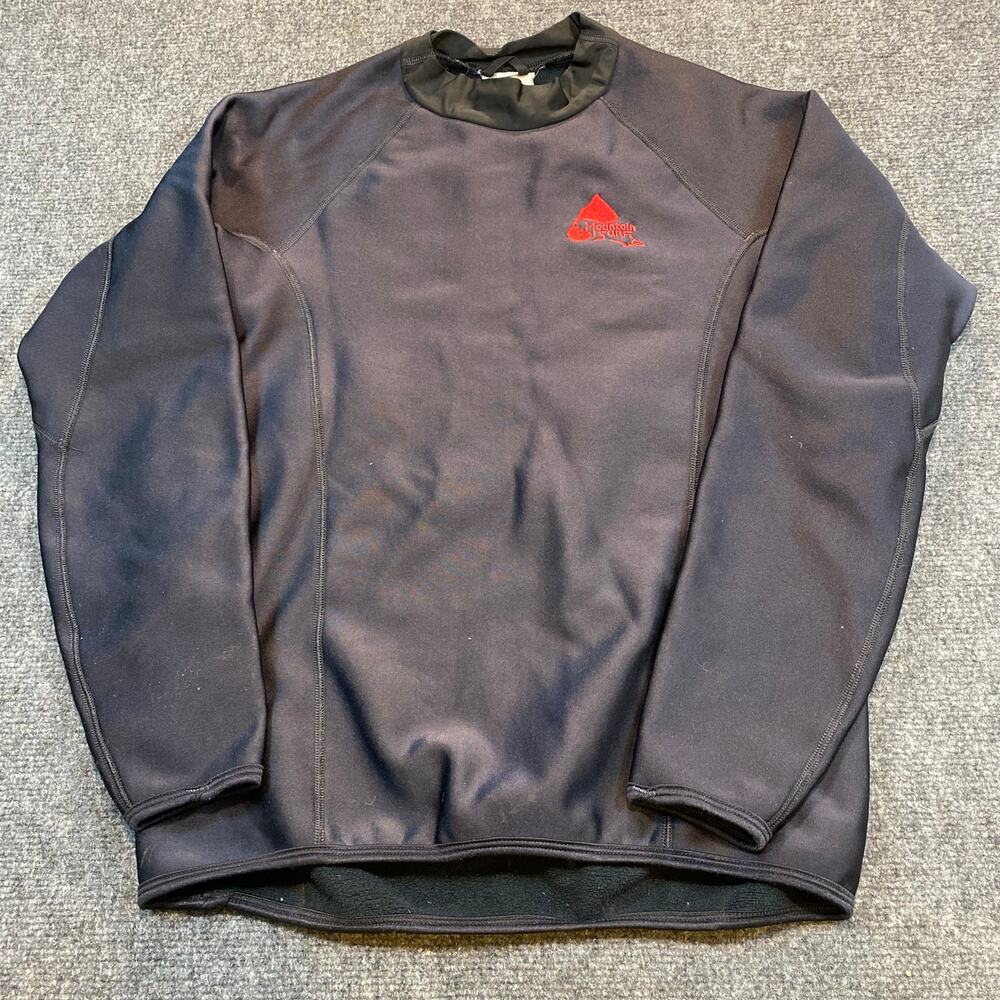 Vintage Mountain Surf Mens Large Black Fleece Lined Kayaking Long Sleeve Shirt
